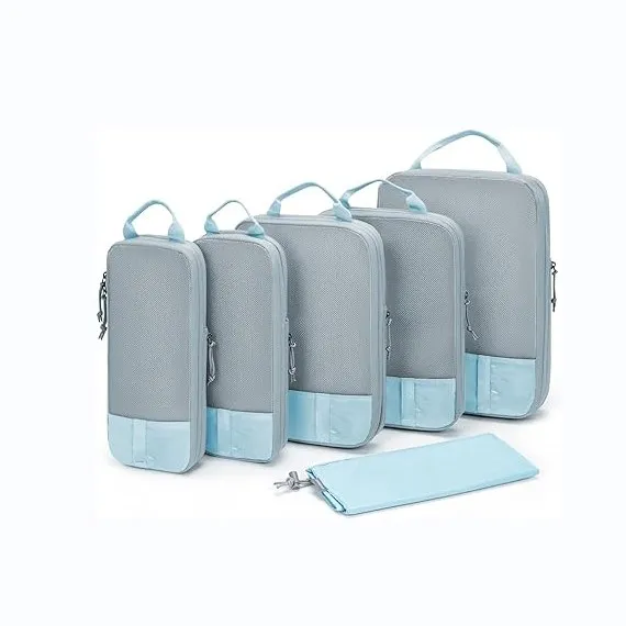 Packing Cubes 6 Pcs Luggage Bags Durable Travel Organizers Compression Cubes Bags for Luggage