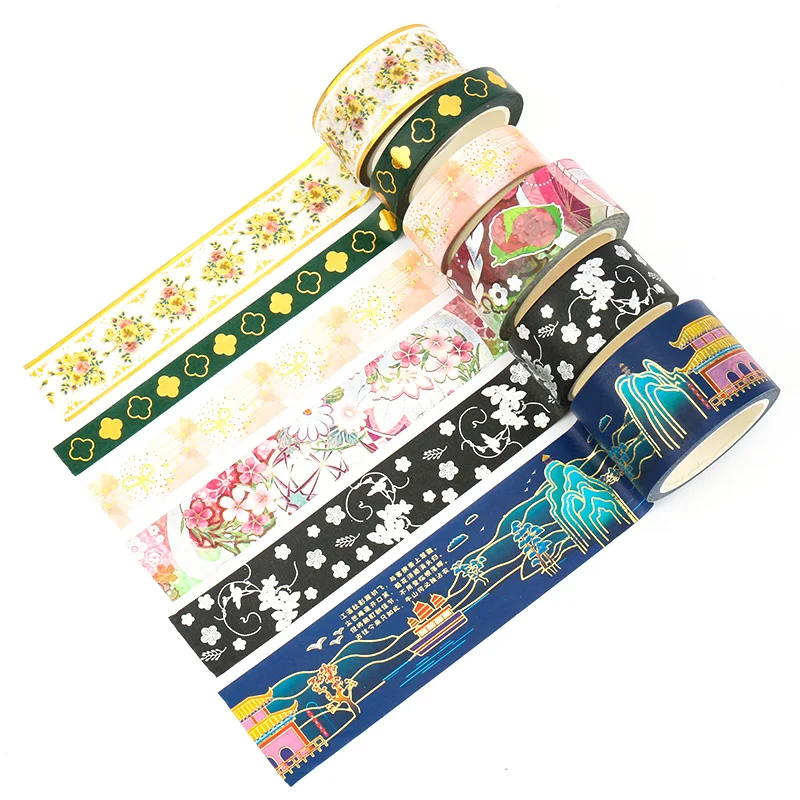 Vograce Wholesale DIY Washi Tape Stickers Custom Mini Stamp Self Cute Paper Adhesives Washi Tape