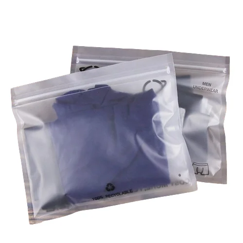 Plastic bag packaging frosted zipper bag clear plastic bag custom size logo design