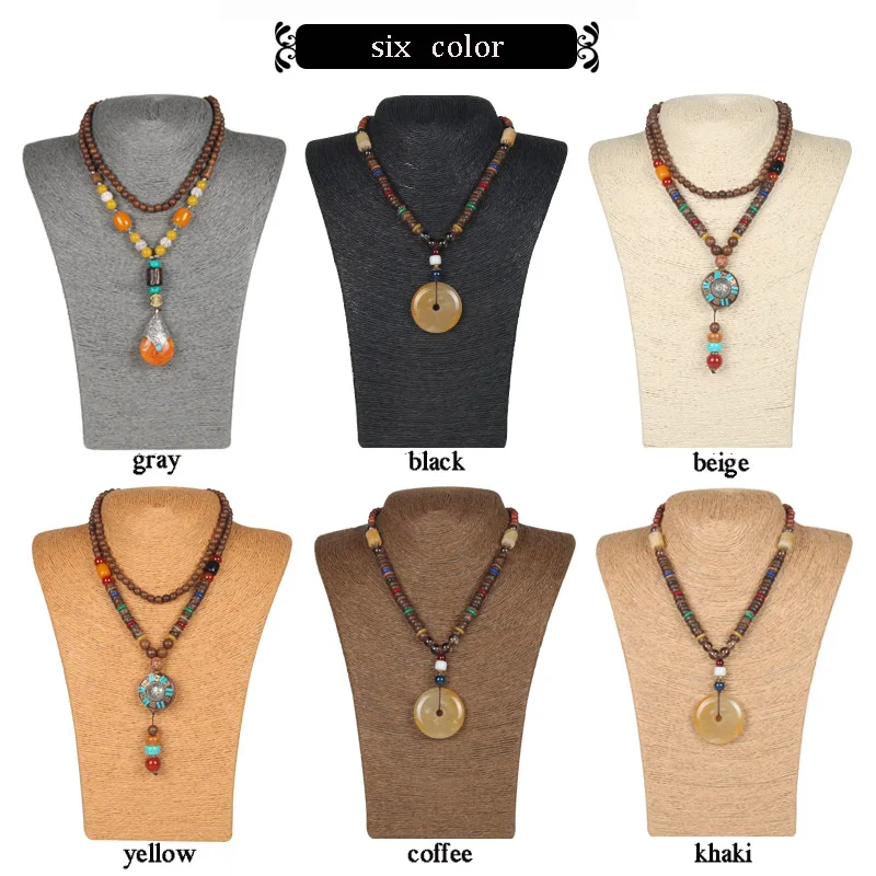 Model Bust Exhibitor Hemp Rope Jewelry Display Necklace Pendants Mannequin Jewellery Bust Stand