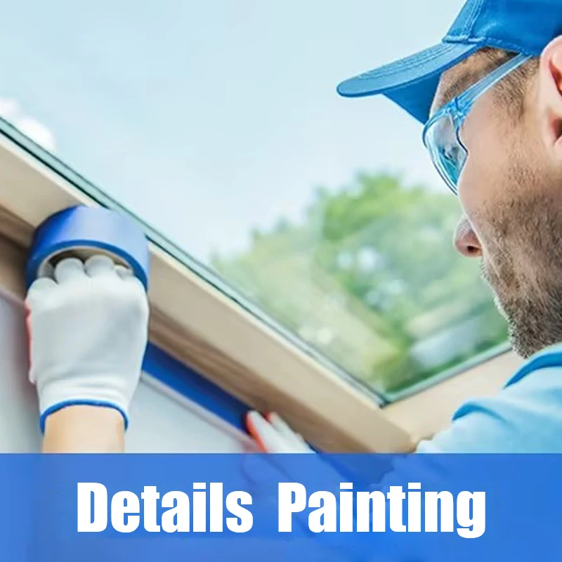 High Quality No Glue 30 Days Residue UV Resistant Blue Color Painter Paper Colored Masking Tape