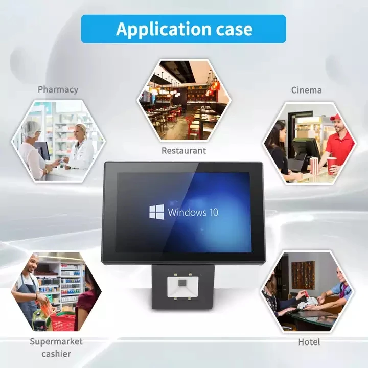 10.1' Android 11 Win 10 Touch Screen All in One Cash Register Advertising Koisk Barcode Scanner Supermarket Price Checker