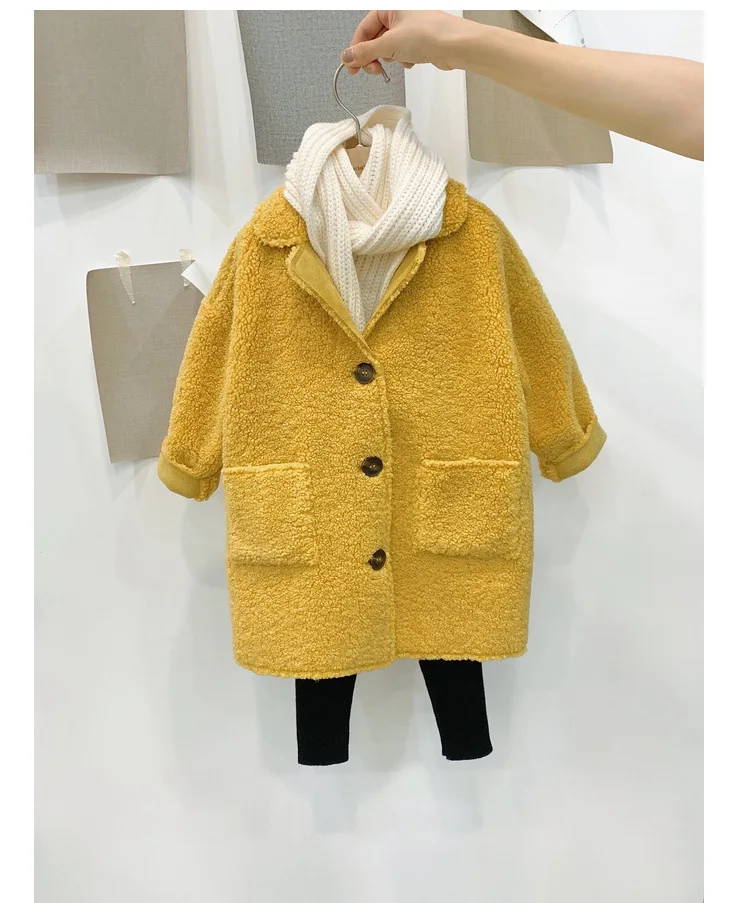  Япония и Южная Корея Новинка зимы изысканная детская одежда От 3 до 8 лет; Модное детское пальто для девочек из оленьей кожи с плюс кашемировое