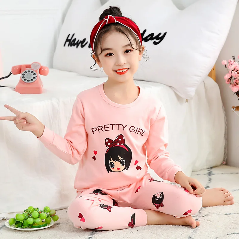 Love Princess Cotton Kids Girls Pyjamas Cute Children Pajamas Cartoon