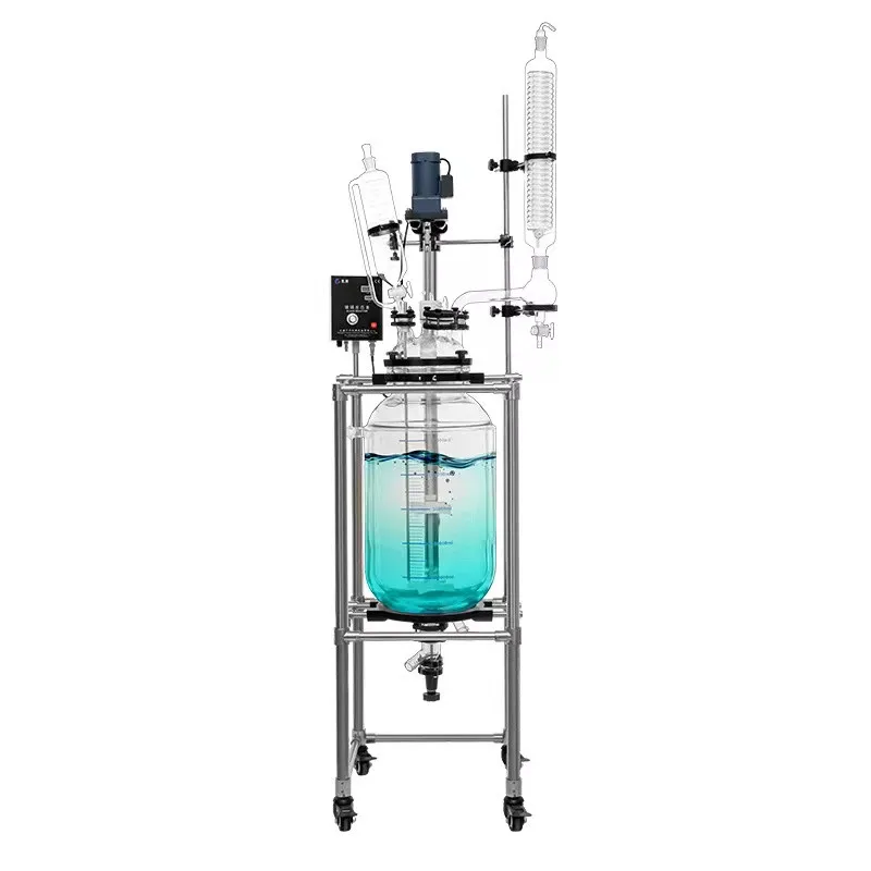 Excellent Quality Chemical Pharma Thermostat 20L Glass Pressure Chemical Reactor Price