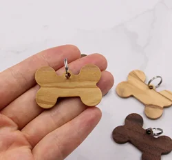 Small custom size color round wood tag wood printed tags pet collar wooden name tags