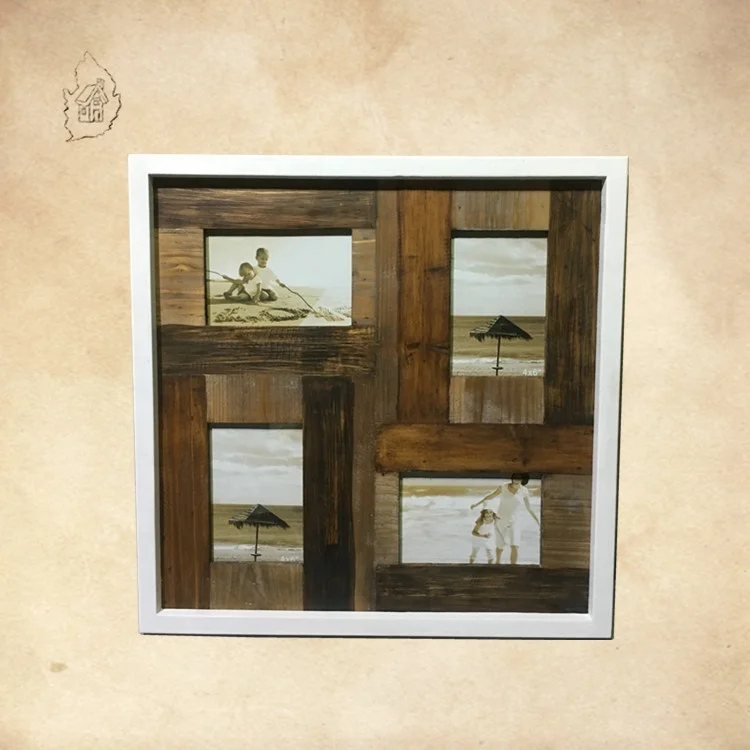 
Antique Slat Wedding Graduation Photo Frames White and Natual 