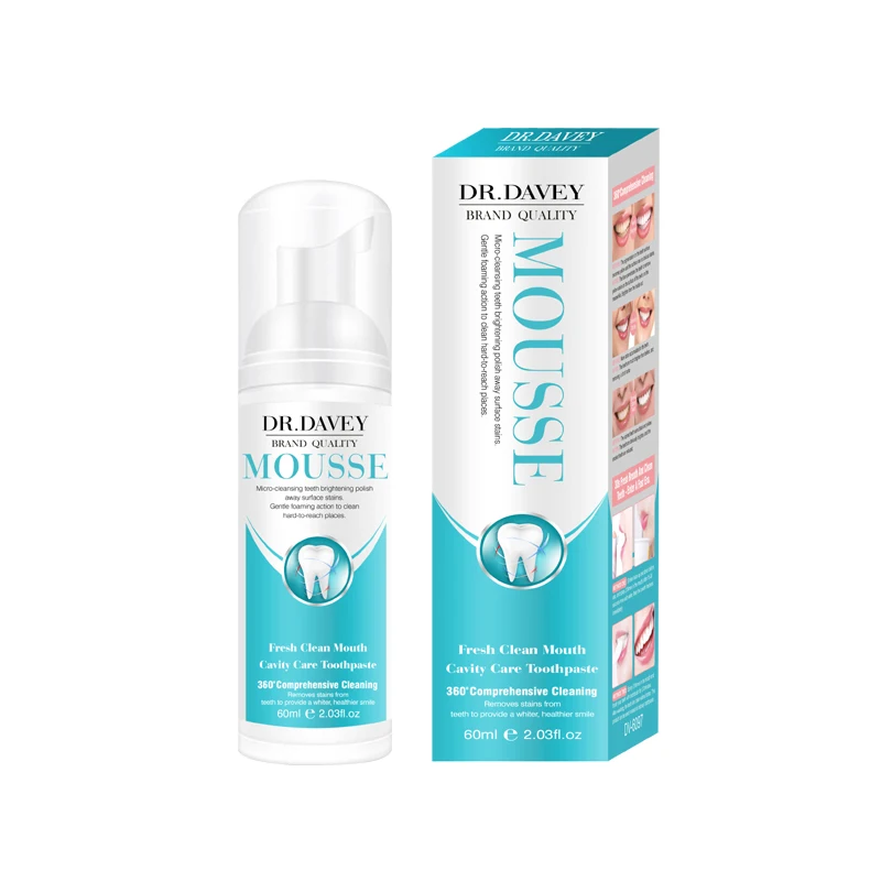 Натуральная зубная отбеливающая пена DR.DAVEY для ухода за полостью рта, зубная паста