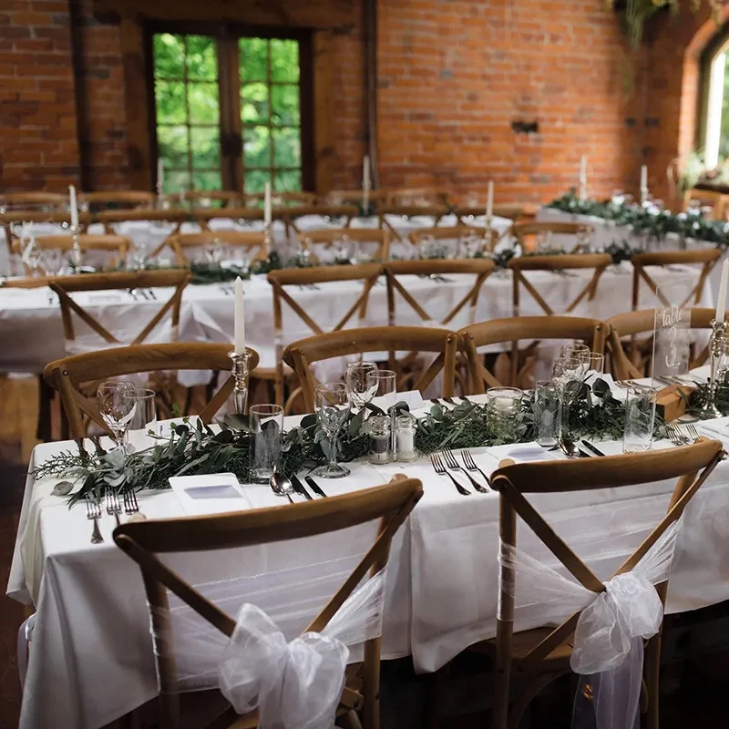 Wholesale Modern Solid Wood Chair X Cross Back banquet Chair with Rattan Cushion for Wedding Restaurant outdoor chair