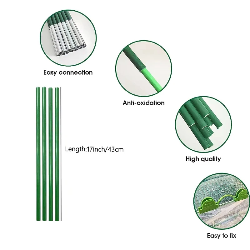 Reusable Low Tunnel Salad Vegetables Greenhouse Frame Fiberglass Rod Row Cover Hoops