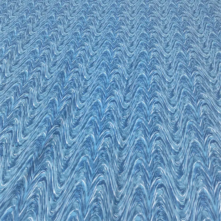 Free sample breathable soft 100% polyester blue marble texture pattern swirl print abaya hijab fabric for dresses and abayas