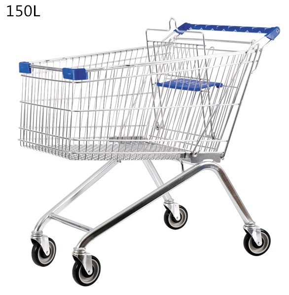 Custom Volume Metal Mesh Supermarket Shopping Trolley Carts