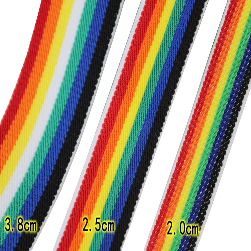 2MM Heavy Weight Polypropylene Ribbon Webbing Strap Nylon Webbing for Bags Rainbow OEM Custom Woven Jacquard for Outdoor 2cm
