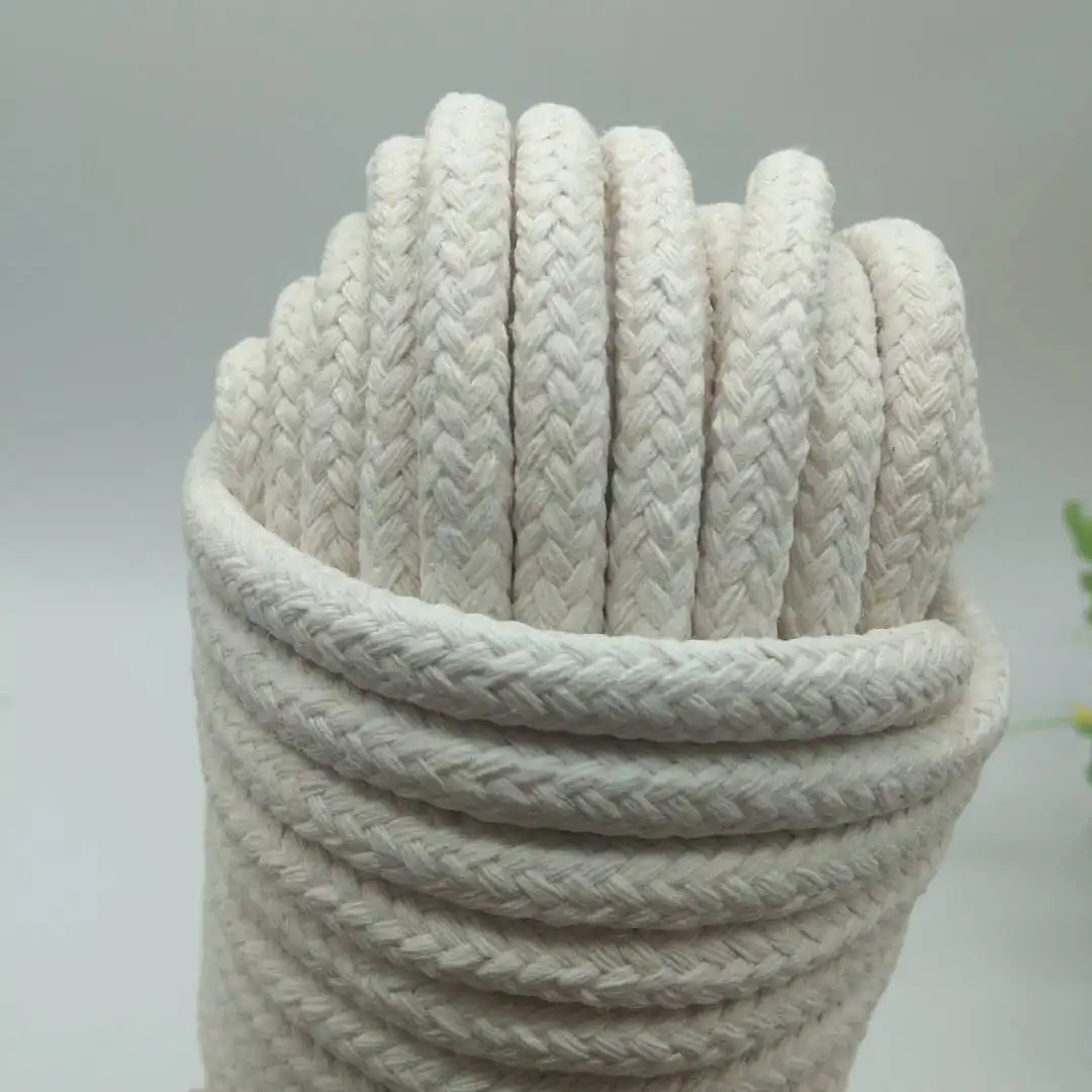 Custom 6mm 8mm Cotton Rope Cord 100% Natural Cotton Rope Twine String for DIY Craft