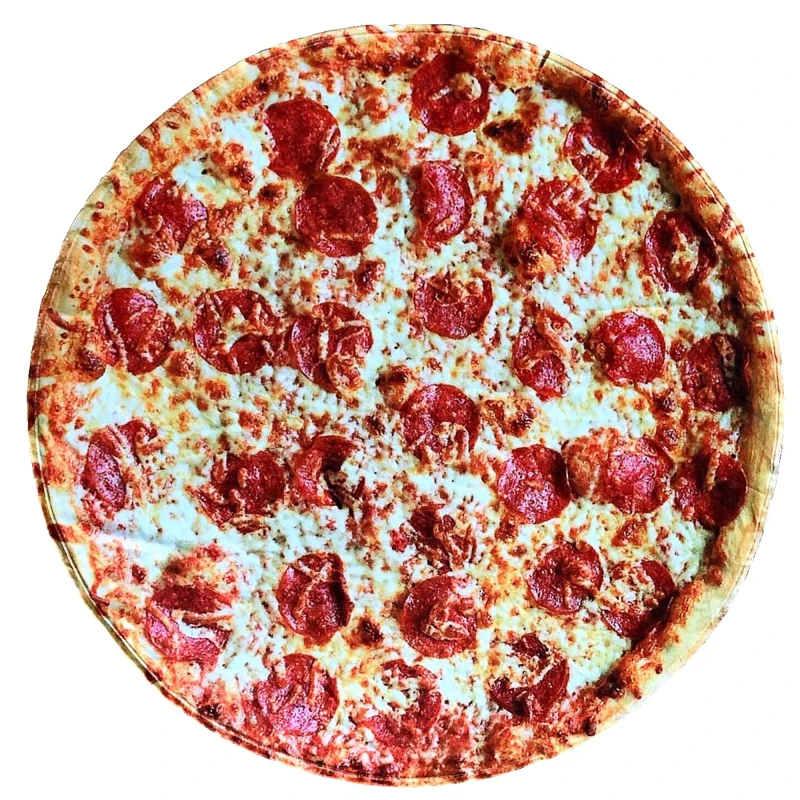 Digital print pizza blanket elastic Accept Customized Logo Fluffy fashion food burrito blanket
