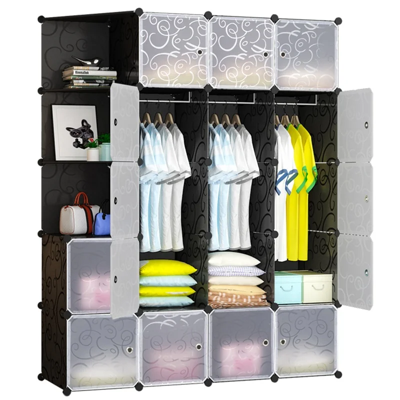 Pipe Bold Reinforcement Home Furniture Wardrobe Assembly Storage Interior Wardrobe Steel Plastic Modern Wardrobe Adults