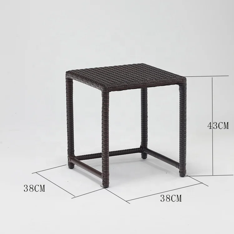 In Stock Factory Discount Price 3-Piece Rattan Wicker Steel CoffeeTable Set Cheap Garden Outdoor Terrace Side Tabe Furniture