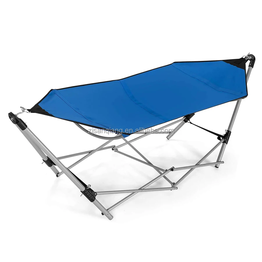 Outdoor and Indoor portable hammock with stand swing chair Metal frame folding hammock stand