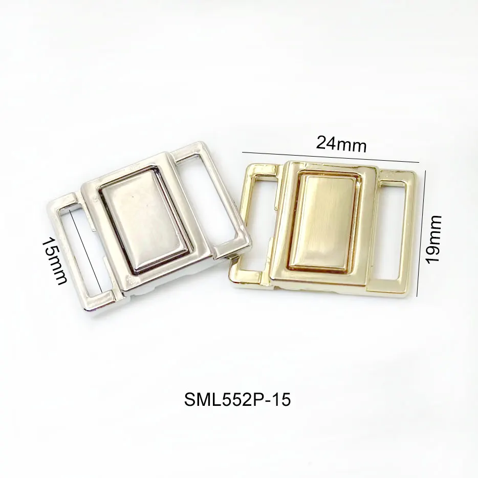 Swimwear Accessories Zinc Alloy 15mm buckle bikini Plating Front Buckle Closure Clasp For underwear