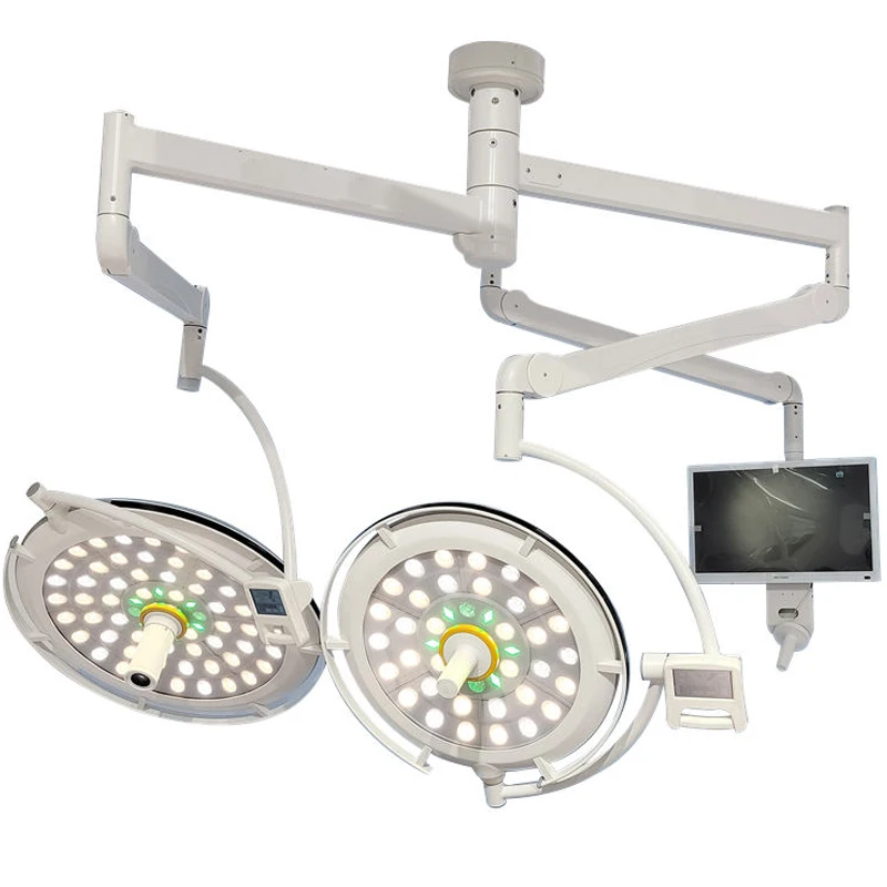 Hospital Medical Double Arm Ceiling Camera System Medical Shadowless  Operation Room LED Light