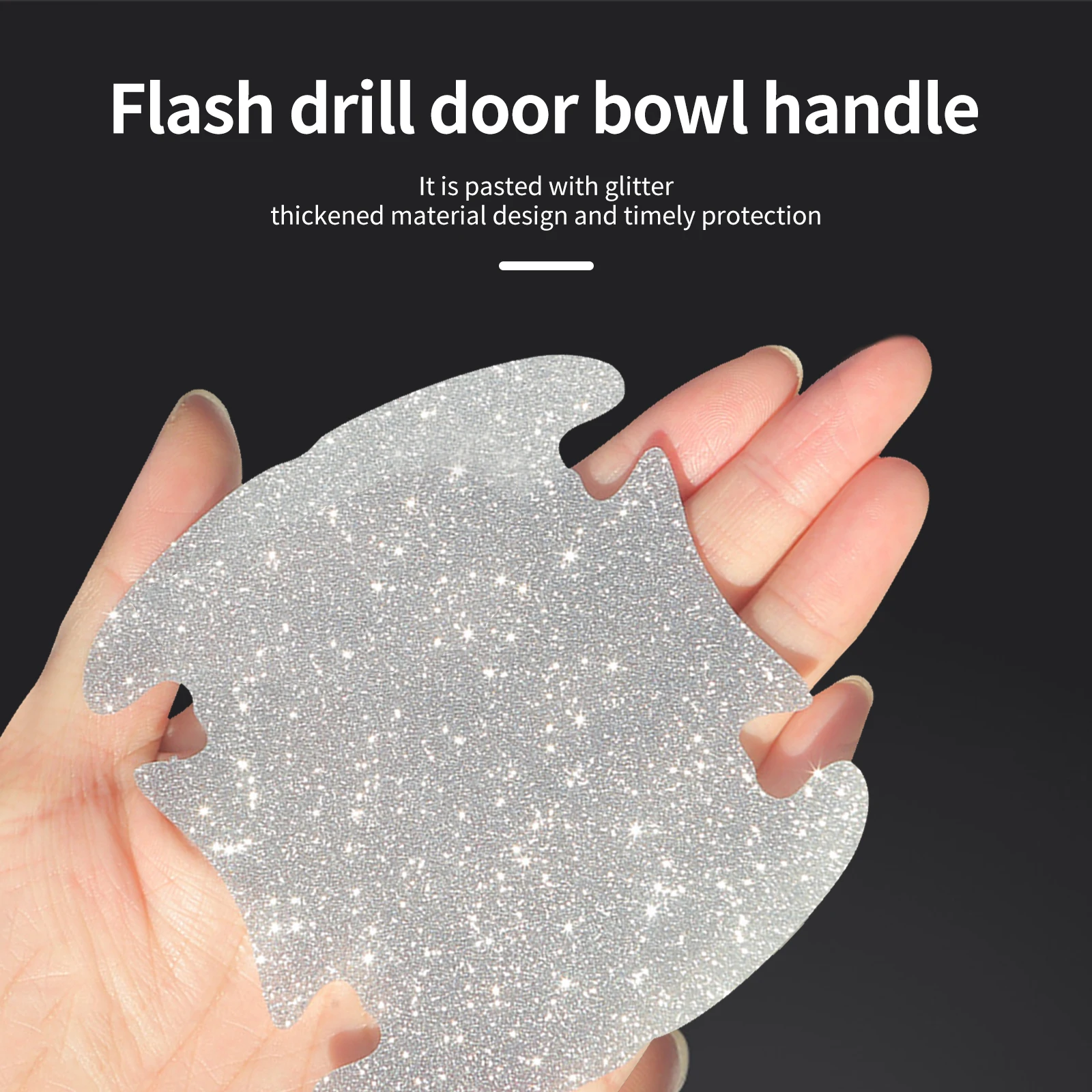 Charms Decoration Rhinestone Car Bowl Protection Scratch Protector Bling Car Reflective Handle Door Bowl Guard Sticker