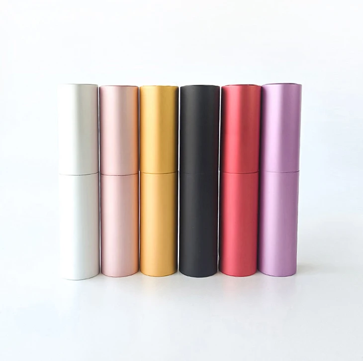wholesale custom China round mini refillable decant perfume bottles 10 ml colorful aluminum spray bottle luxury perfume atomizer
