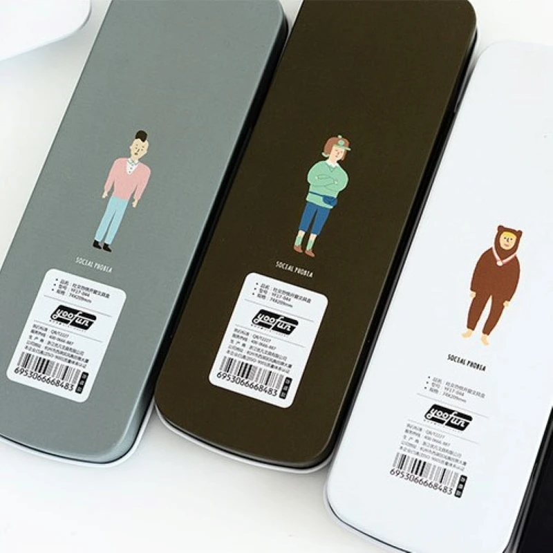 New Fashion Simple Metal Pencil Case for Kids Stationery Pen Bag Box