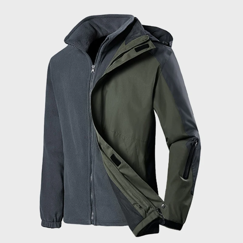 High quality oem custom logo 3 in 1 heavy thick outdoor work sport waterproof women unisex warm fleece winter jacket for men
