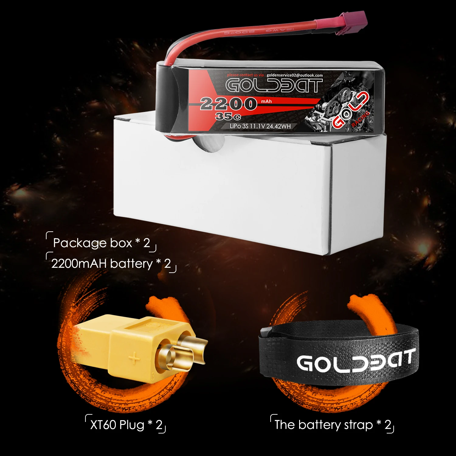 RC LiPo аккумулятор 2200 мАч 40C 60C 80C 100C 120C 2S 3S 4S 6S