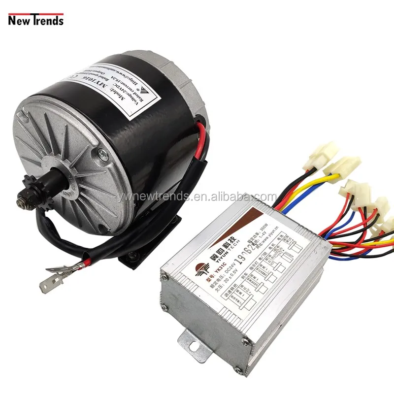 MY1016 350W 24V 36V High Speed Mini Bike Electric Scooter DC Brushed Motor Kit with Controller for DIY