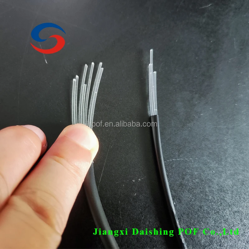 Multi 3 7 Strand Core Black Sheathed Swimming Pool Bottom Starry Kit RGBW Twinkle PMMA Fiber Plastic Optical Cable