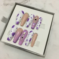 H-292 Wholesale High Quality Pink Fale Nails Press Designs French Fake Nail Colorful Gel Press On Nails