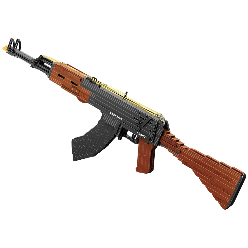 SL 1166PCS Sniper Rifle AK47 Military Weapon Model Building Blocks Sets Gun Toys