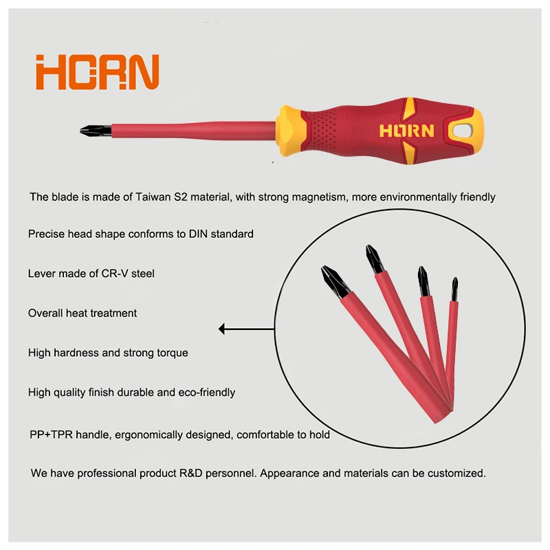 Electric engineering insulated 1000V Phillips Slot Screwdriver set Ph0 Ph1 Ph2  SL5 SL6  precision screwdriver