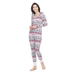 Sweat-absorbing Long Sleeve Comfortable Fleece Pajamas Set For Woman