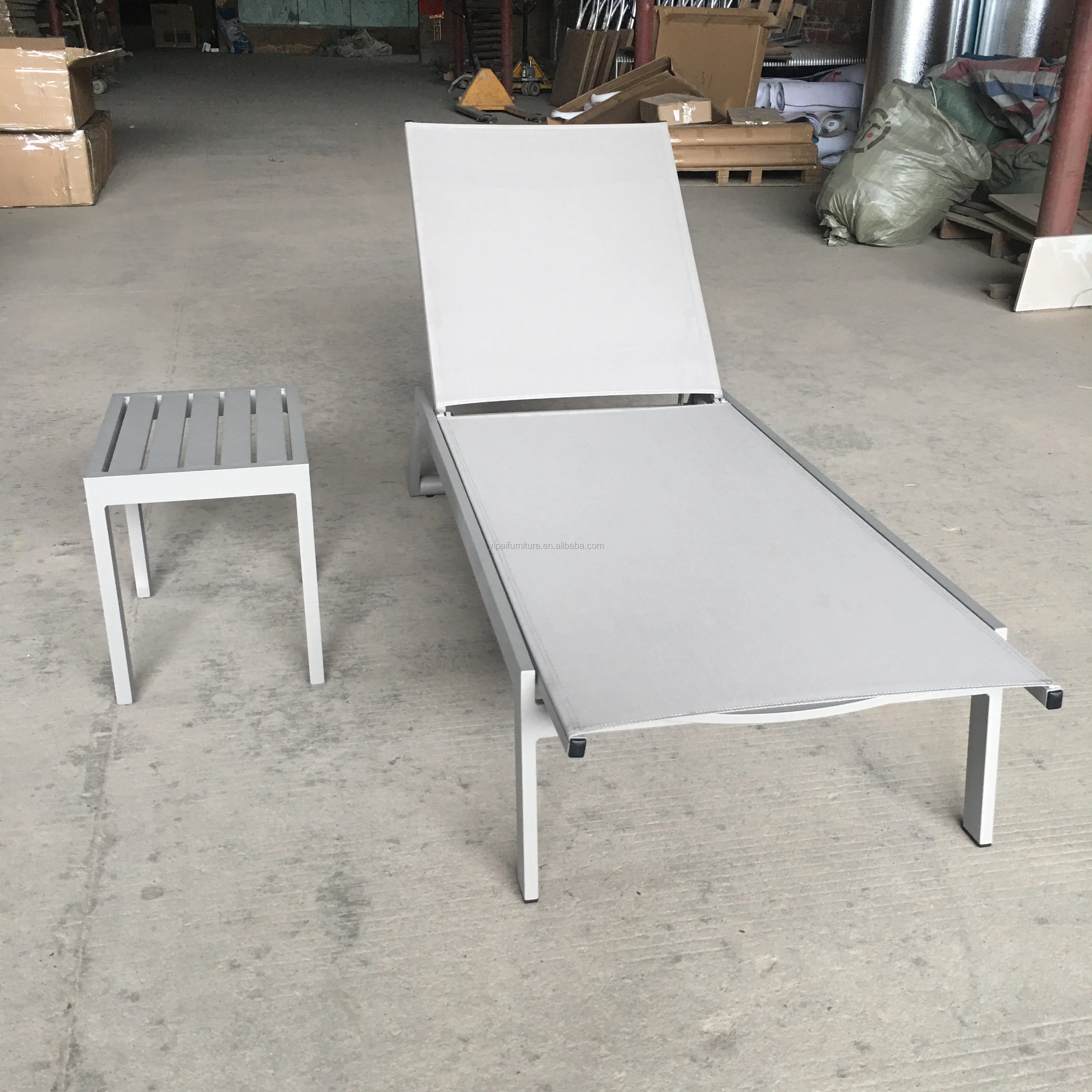Откидная кровать для отдыха на открытом воздухе, одинарный стул для отдыха, чайный столик, шезлонг, пляжный стул, плавательный бассейн, гостиница, ткань алюминий