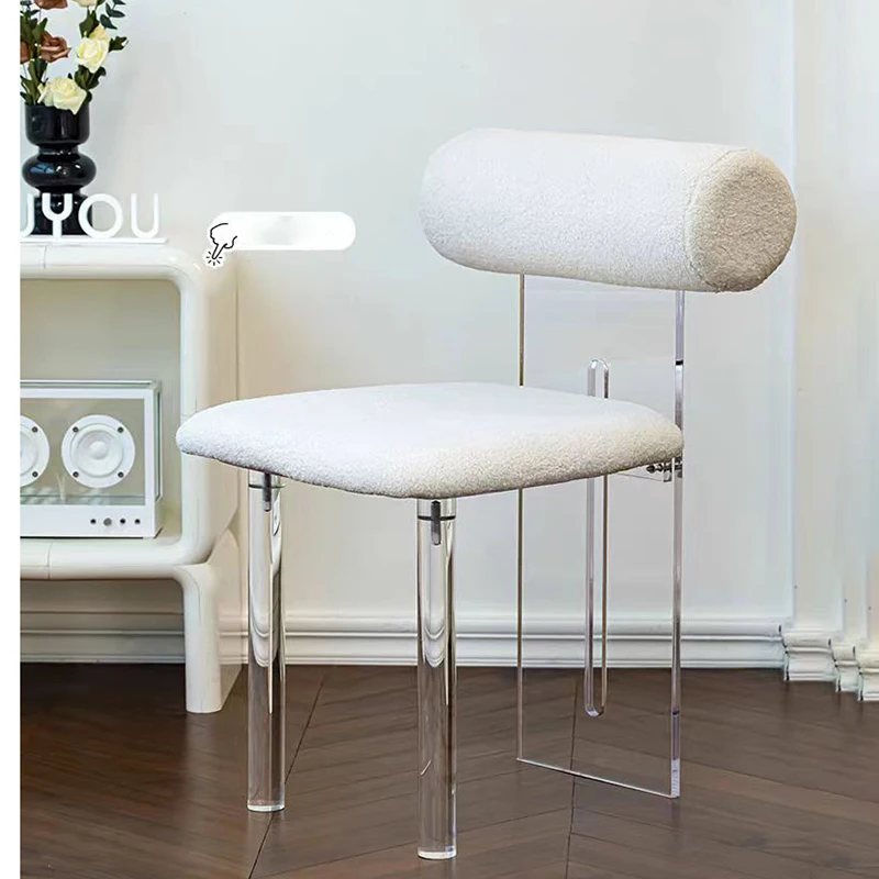 Clear Acrylic Transparent Chair for Home Furniture Living Room Simple Leisure Chair Backrest Dining Chair
