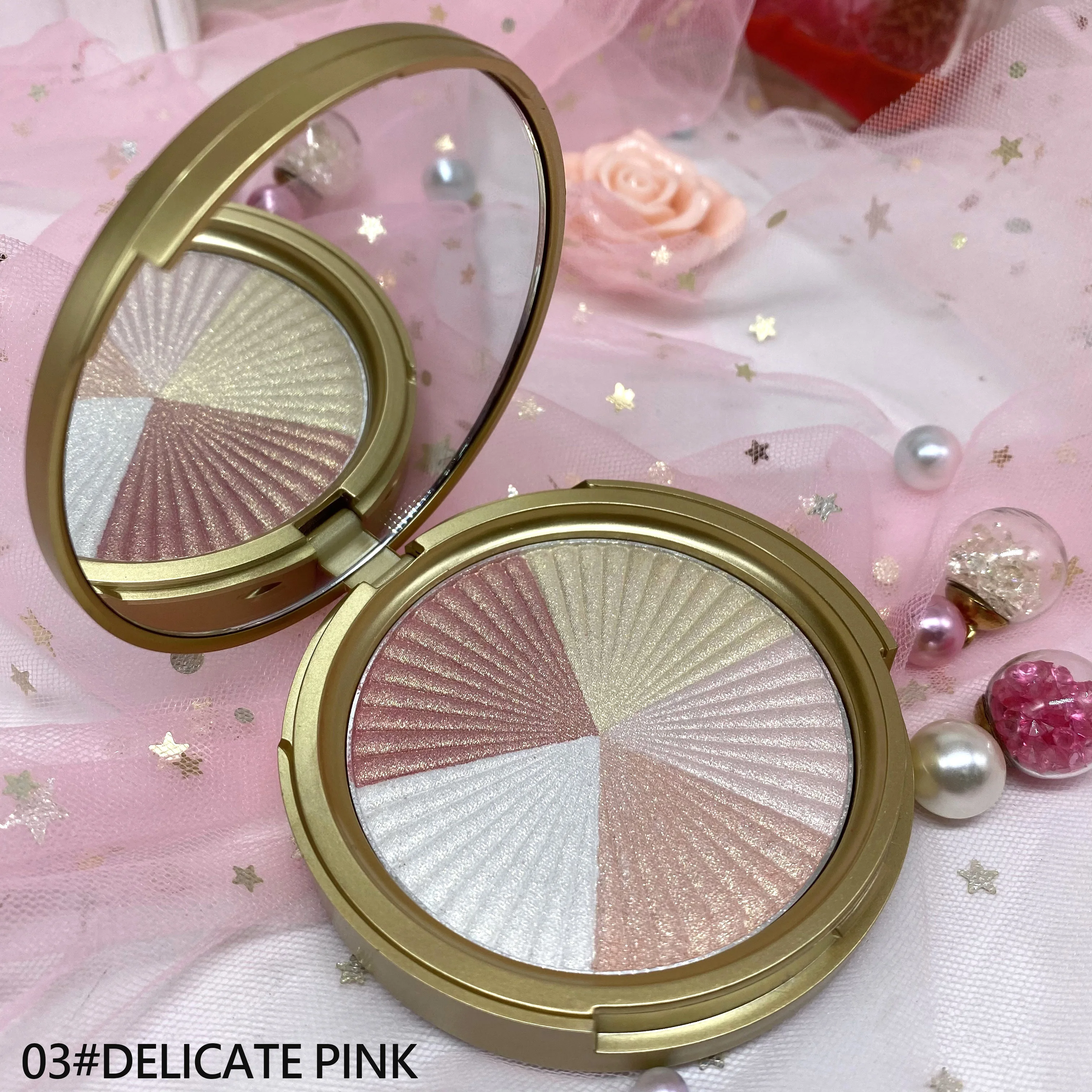 High Pigment Custom Your Own Brand Bronzer Highlight Pressed Powder Private Label 5 Colors Highlighter Makeup