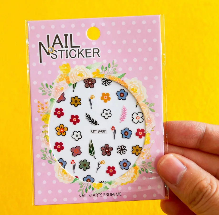 Nail Decals Sticker Bear Cartoon Cute Nail Art Water Stickers Tips DIY Decoration 3D Fruit Flower Branch Graffiti Abstract Paint