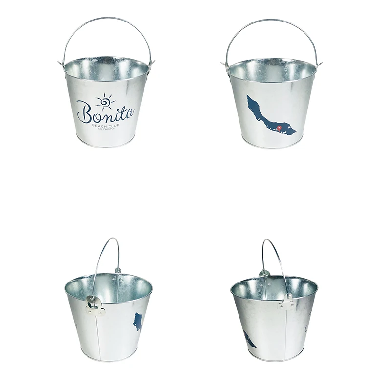 Big Capacity Water Bucket Wine Cooler With Handle Small Beer Ice Bucket Tin