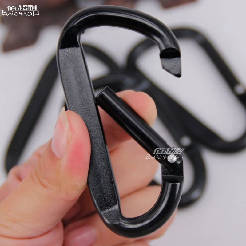 baichao 80*45mm 8# D aluminium alloy  black spring hooks