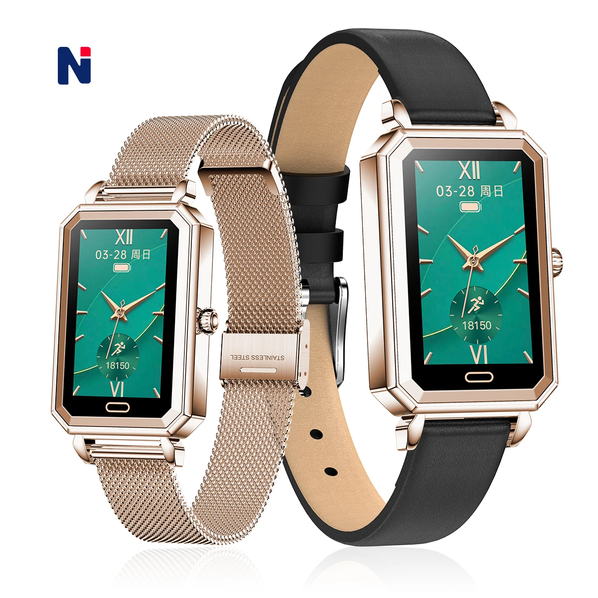 2022 Wristwatch Lady Fashion Smart Watch 1.08 inch Heart Rate Blood Pressure Pedometer Ip68 Waterproof Women Health Smartwatch