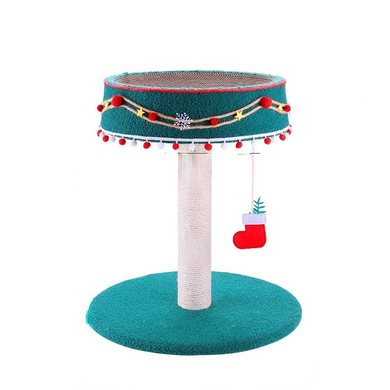 pet supplies amazon hot selling cat climbing tree rack nest cute Christmas flower cat tree house cat scratching tree