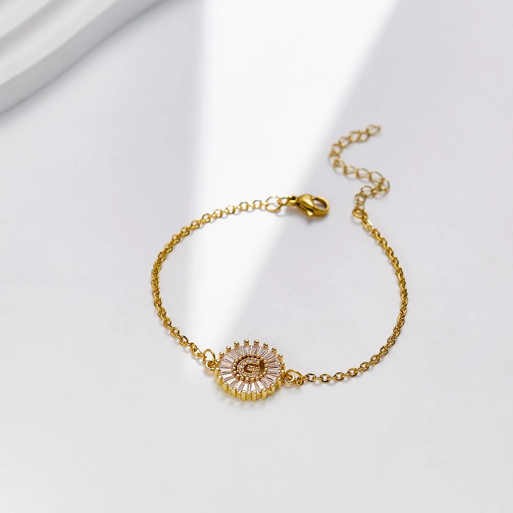 Kingtai Wholesale Designer Tarnish Free Waterproof Charm Engraved Stainless Steel Gold Plated Fashion Jewelry Chain Bracelet