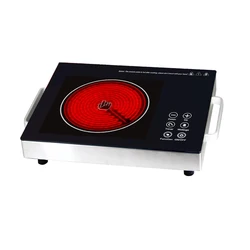 2000W Single burner  Black crystal plate Electric BBQ Stove SS body with Handle touch  control  Infrared Cooker
