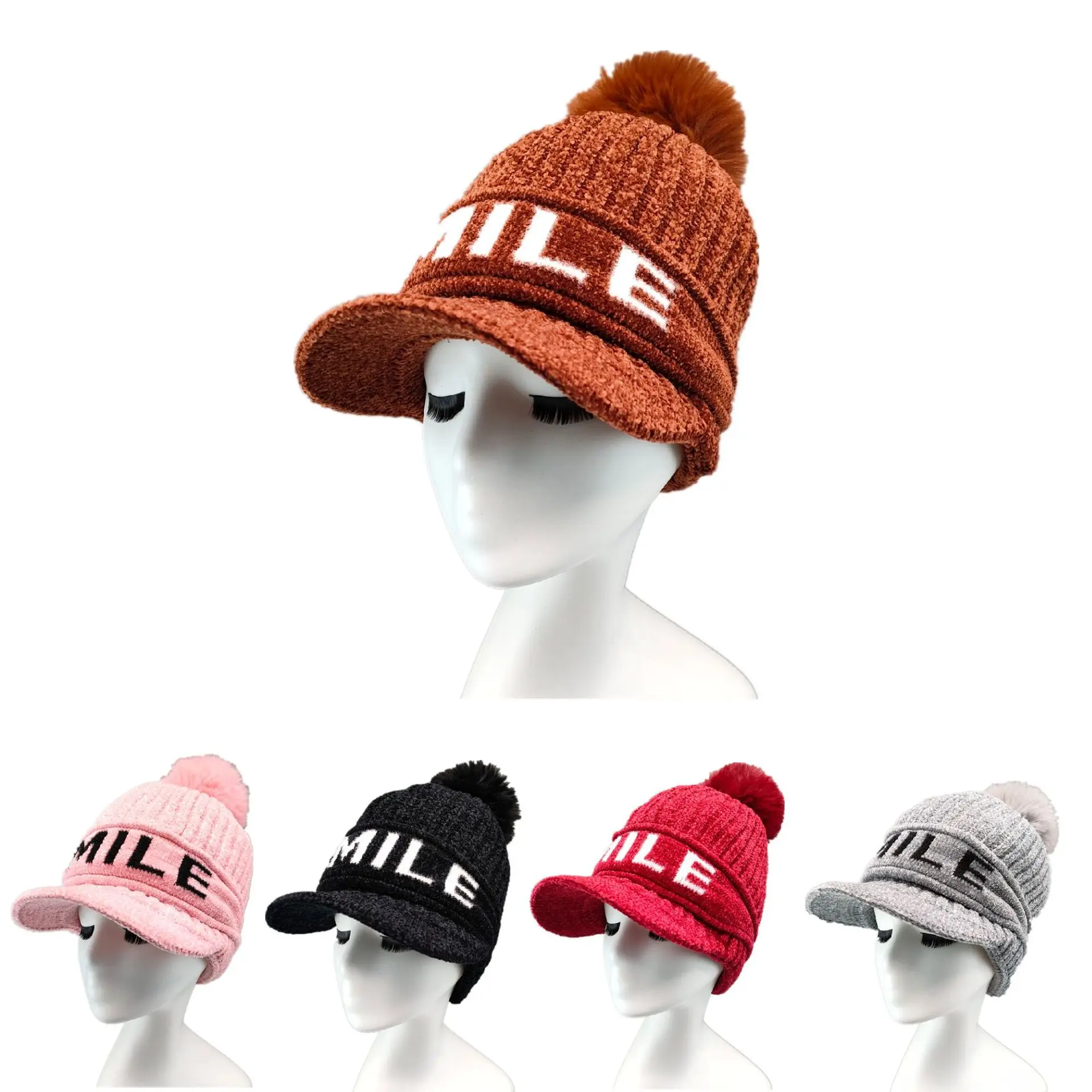 Women Thicken Ski Hat Soft Knit Bonnet Beanie Breathable Caps Fall Winter Warm Wool Knitted Gorras Hats