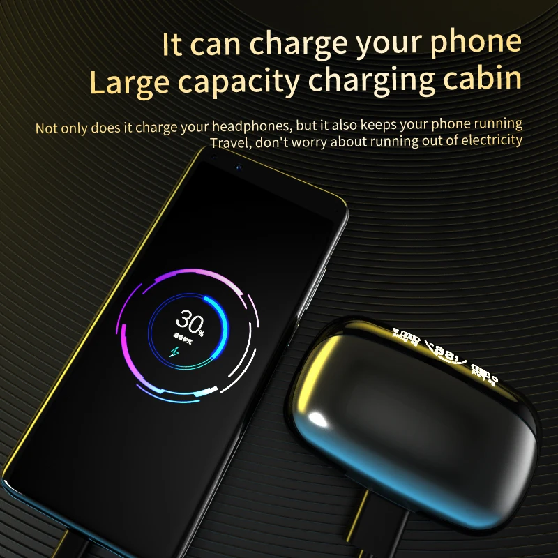 Hot sale wholesale Headphone Microphone Sport Music Magnetic Earbuds TWS Power Bank Mobile Phone Game In-ear Earphone