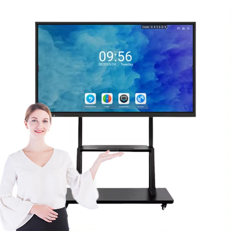 Smooth Writing Wireless screen sharing 120hz Android 14 Interactive Touchscreen Display 75 Inch Interactive Boards For Schools