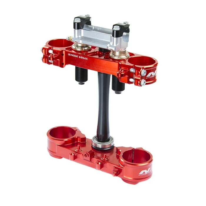 Dongguan OEM Customized CNC Machining Motorcycle Triple Tree Clamps Aluminum Alloy Black Anodized Triple Tree Clamp