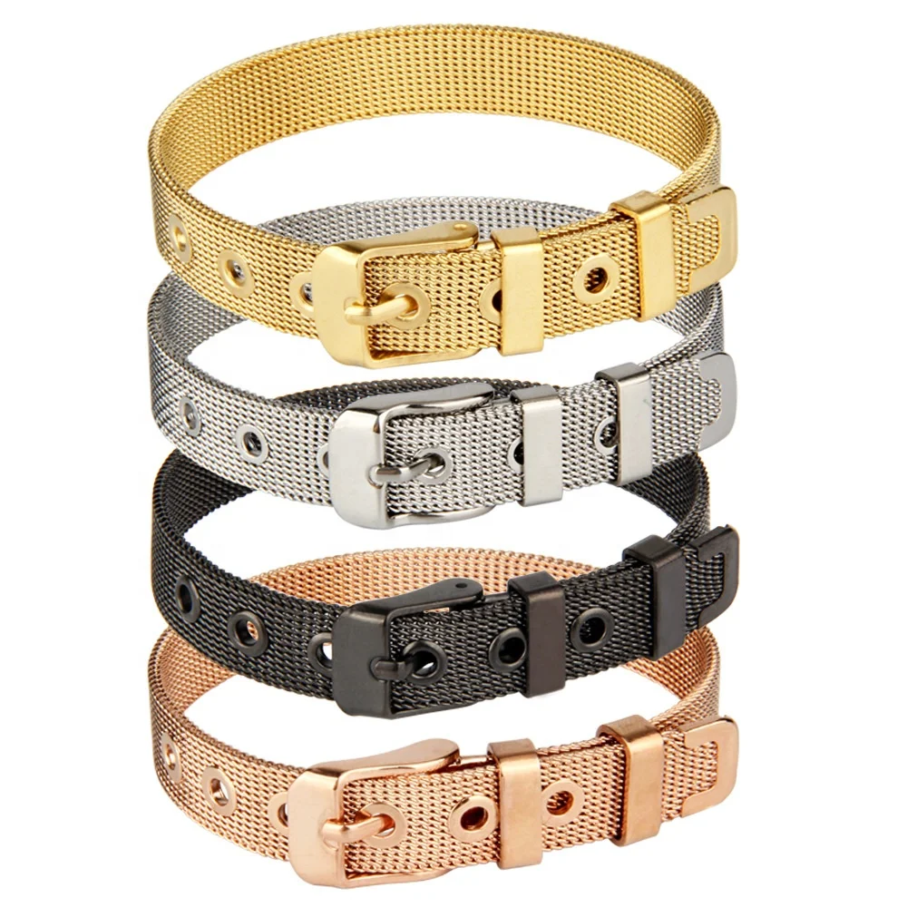 Free Customized 8mm DIY stainless steel mesh band bracelets